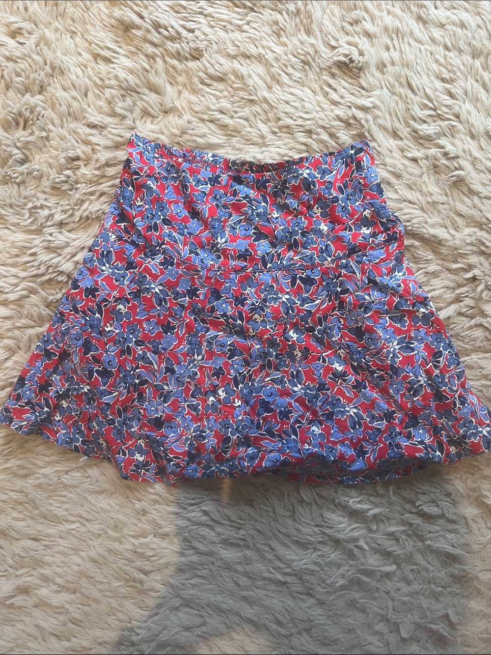 Crewcuts Red and Blue Floral Skater Skirt